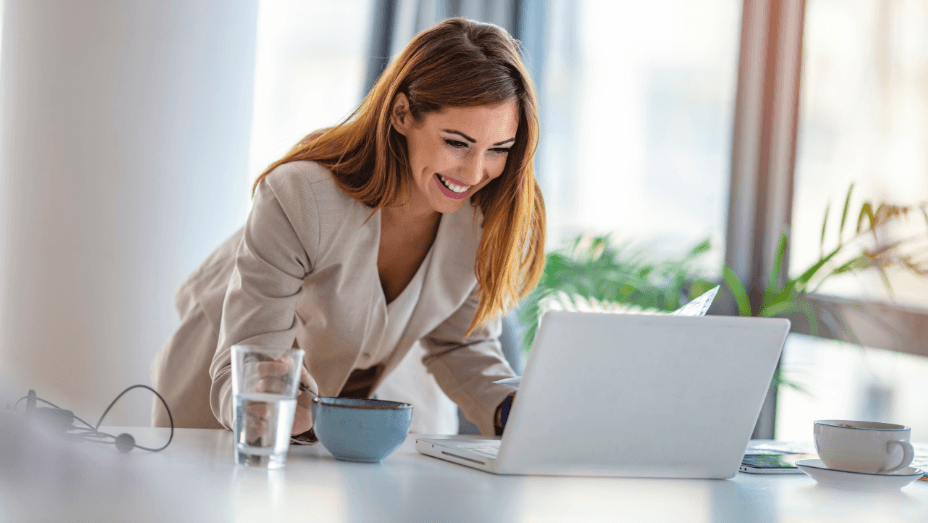 woman working on computer