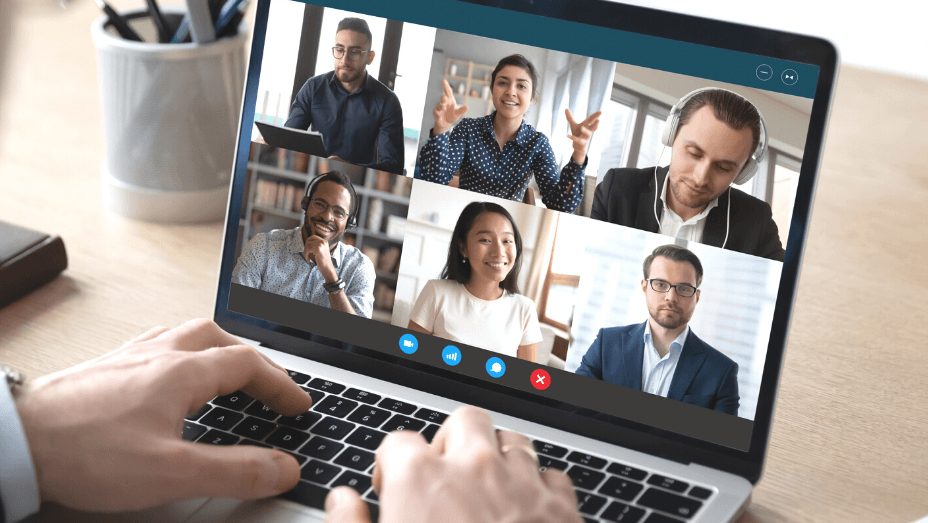 colleagues in an online meeting