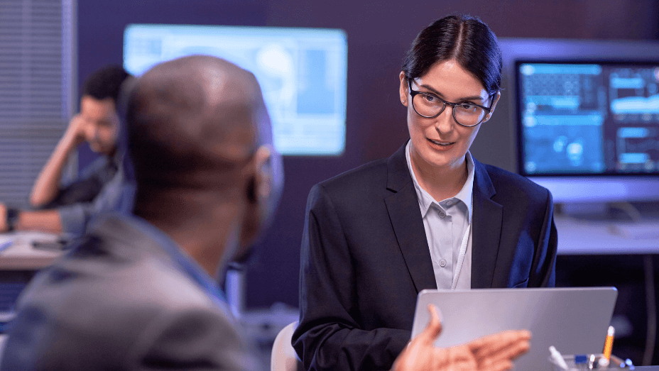 colleagues working in information security