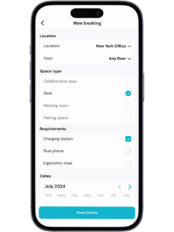 Yarooms Mobile - booking a desk