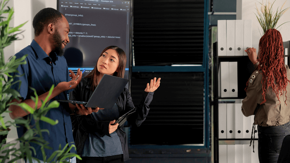 colleagues working in information security