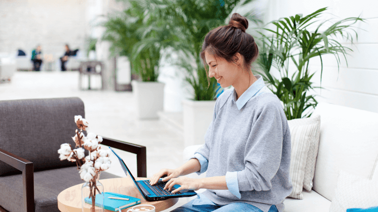 woman working remote