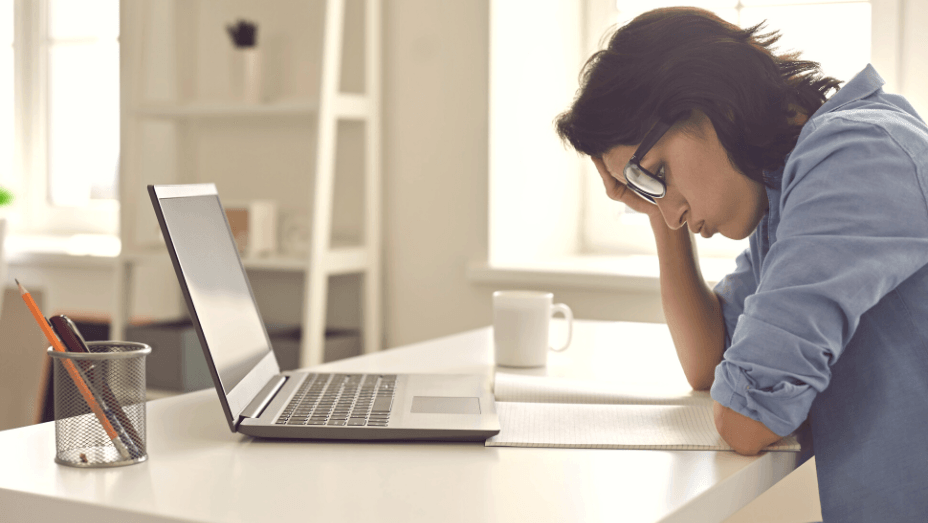 exhausted woman after having a difficult conversation