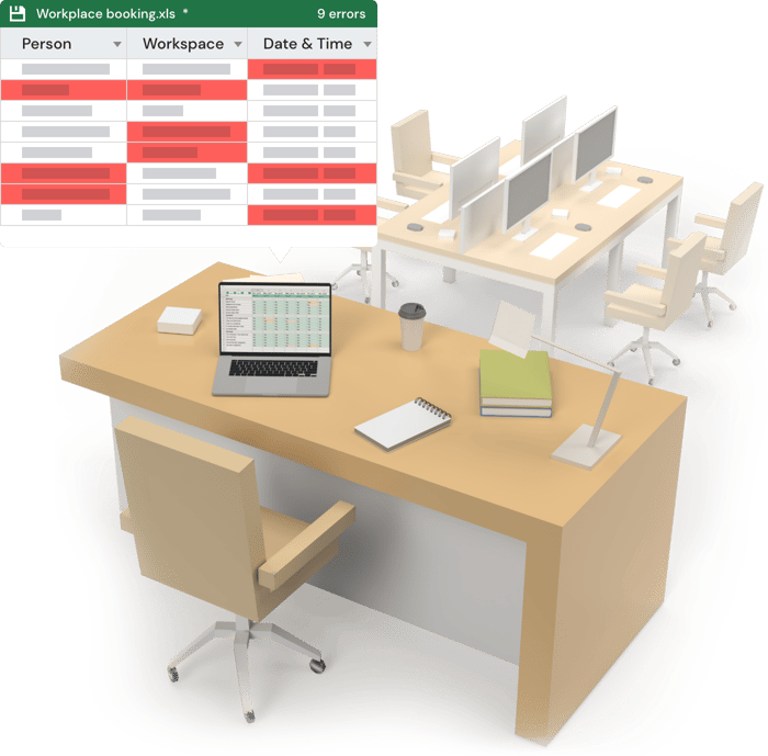 problems with booking with excel