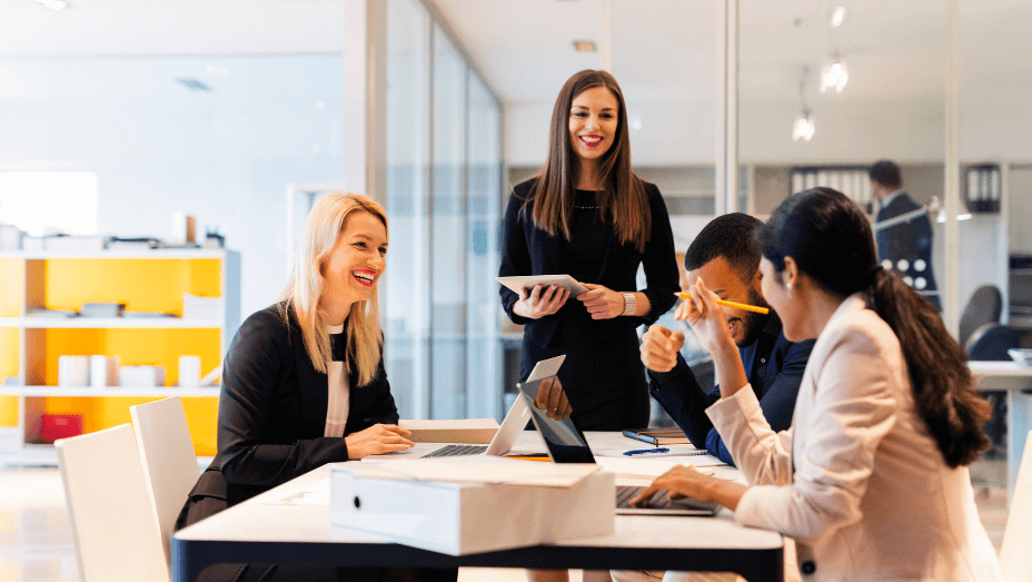 business people working on a project