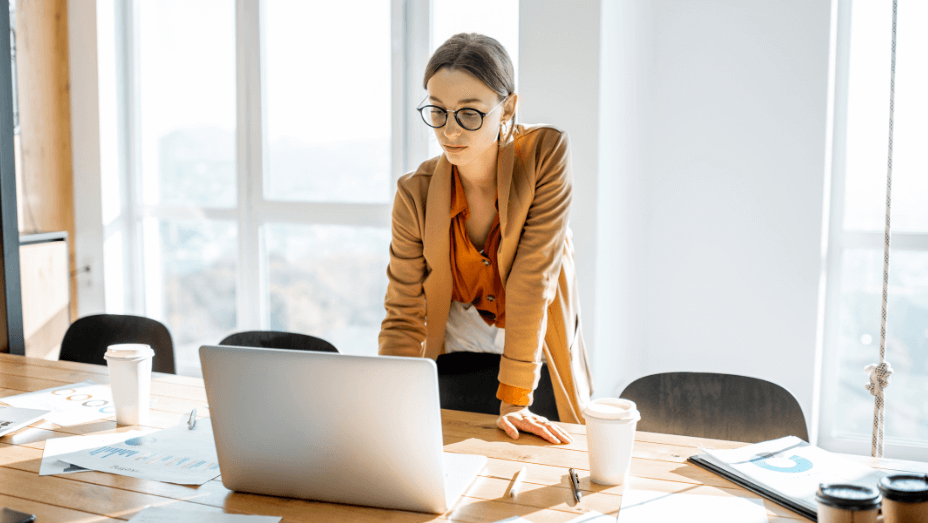 Young woman working at the office