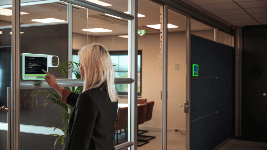 digital meeting room signage in an automated office