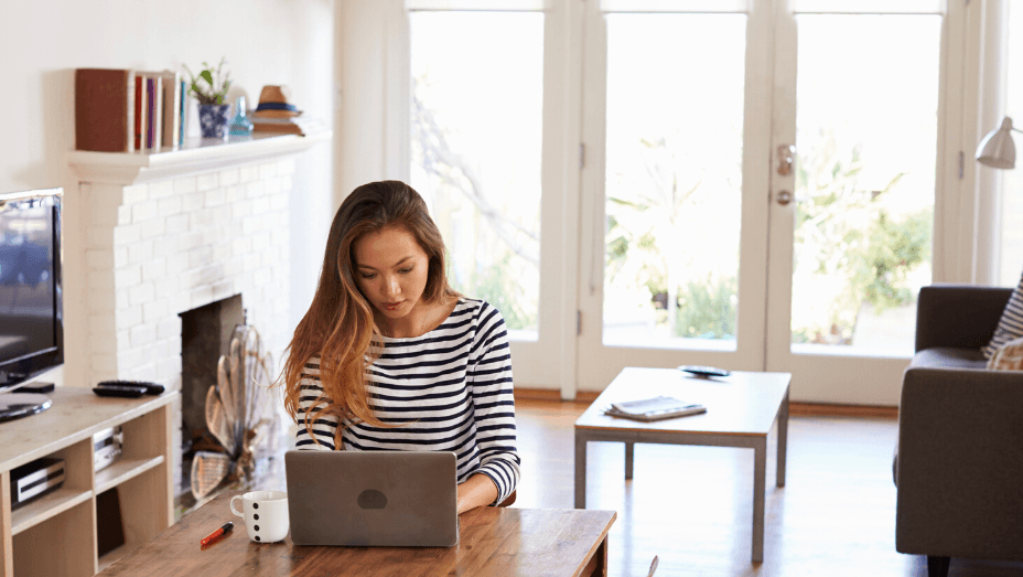 woman working from home