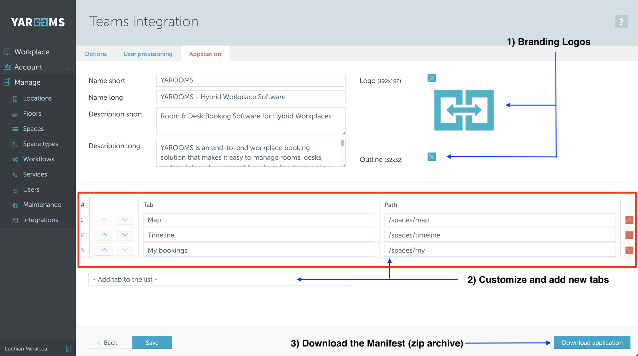 Microsoft Teams Adding YAROOMS to your Teams sidebar