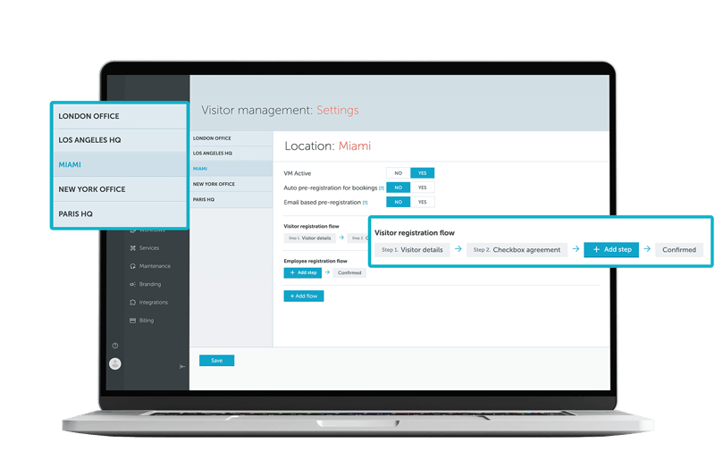 visitor managementy system settings