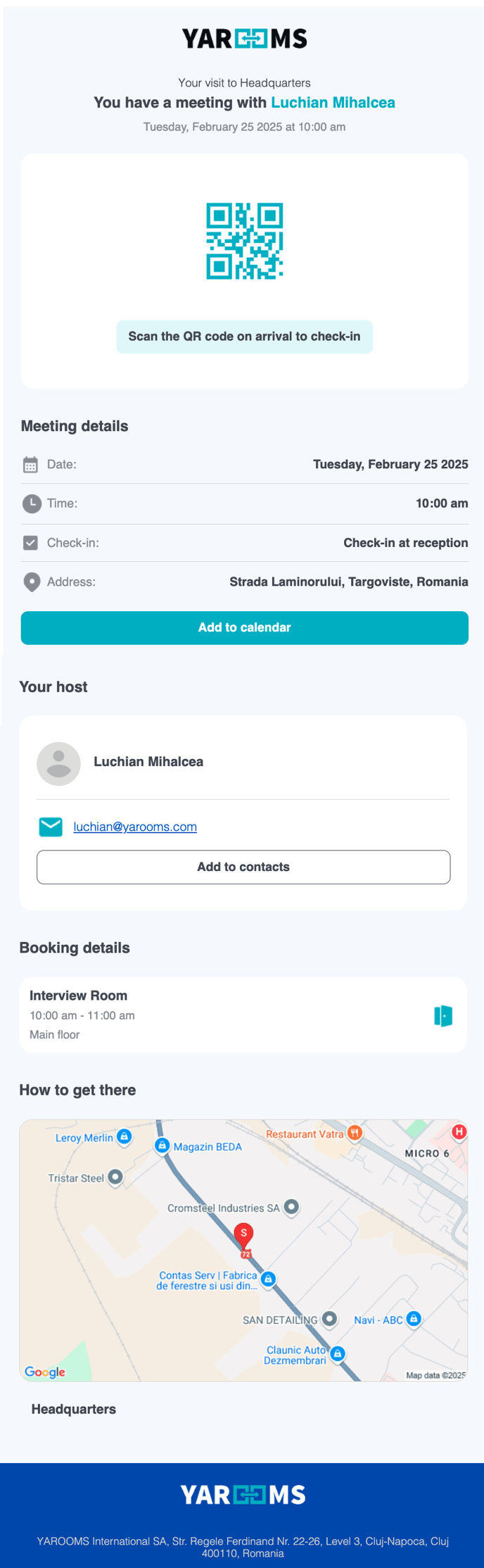 VM invite email