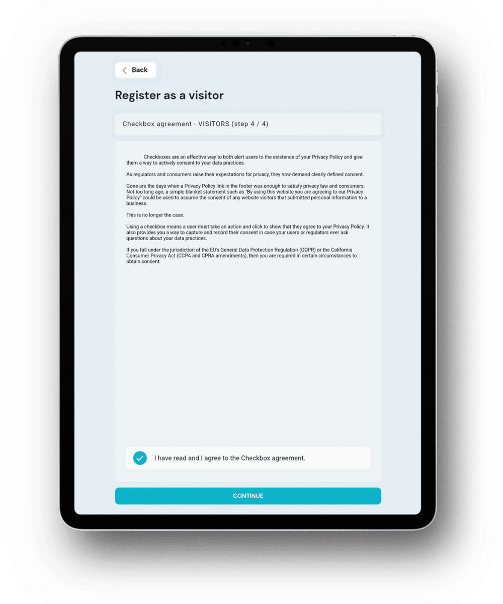 checkbox agreement