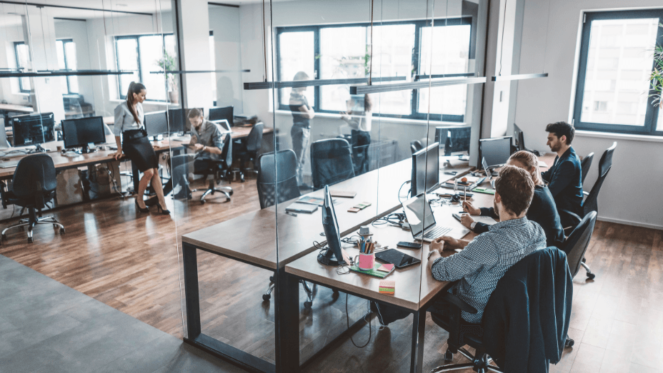 employees work in physical space