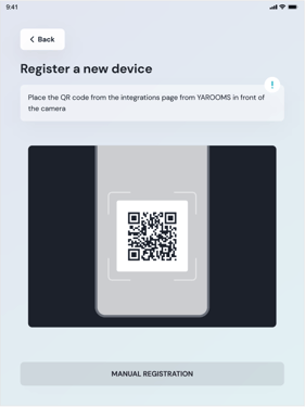 digital reception app - register a device
