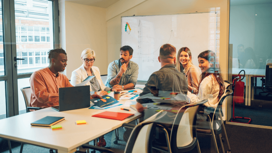 employees working from the office