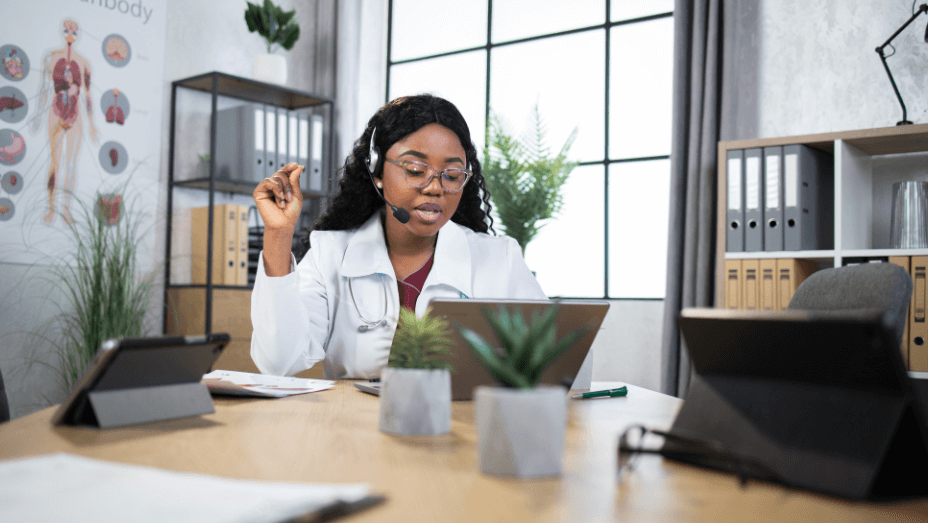 female-afro-american-doctor-in-headset-giving-health advices