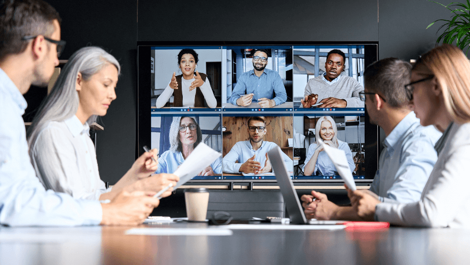 hybrid team in a hybrid meeting