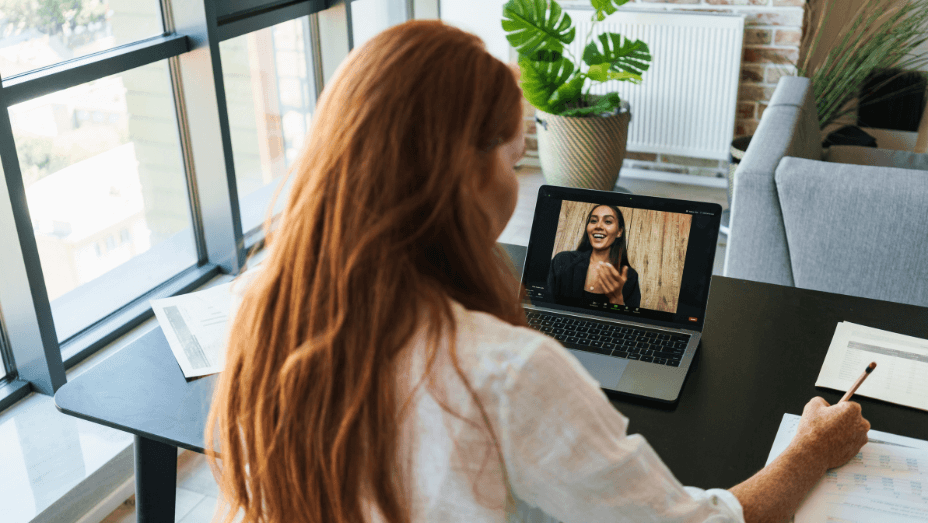 image-of-HR-representative-making-call-on-laptop-while