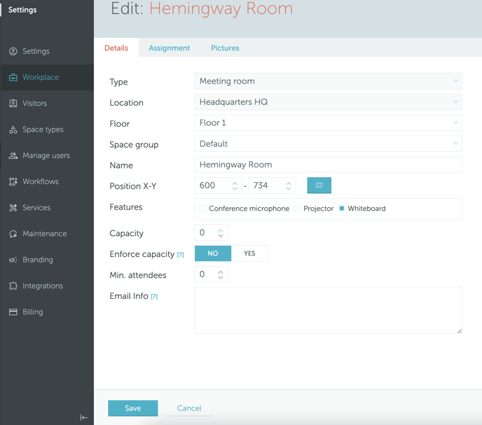 meeting room capacity