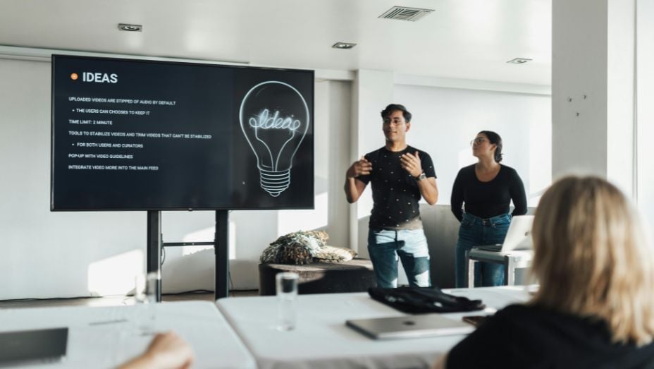 meeting room with modern digital display