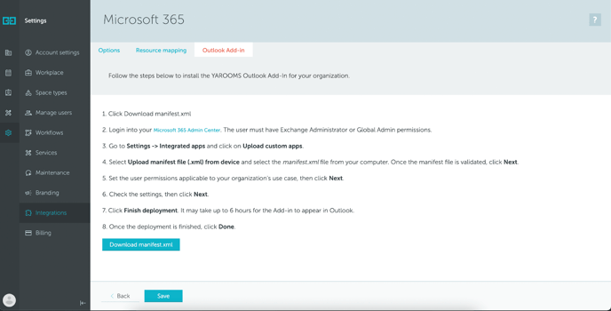 M365 Resources: Configuring the YAROOMS Outlook Add In M365 Resources: Configuring the YAROOMS Outlook Add In