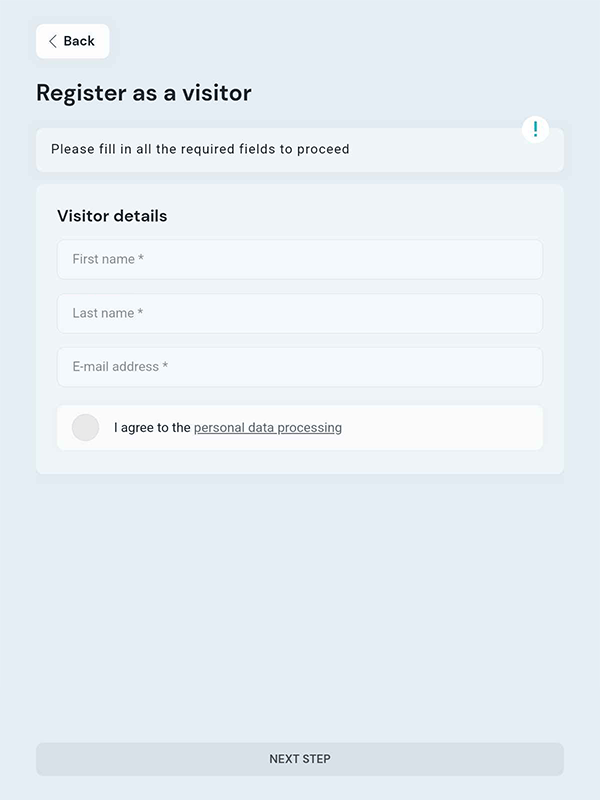 register as visitor