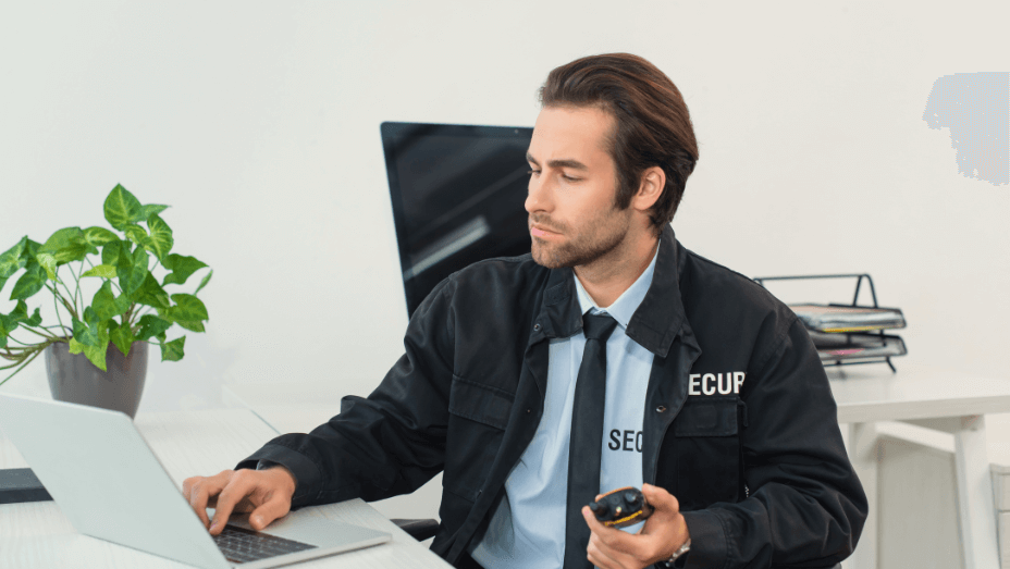 security-man-in-black-uniform-holding-walkie-talkie