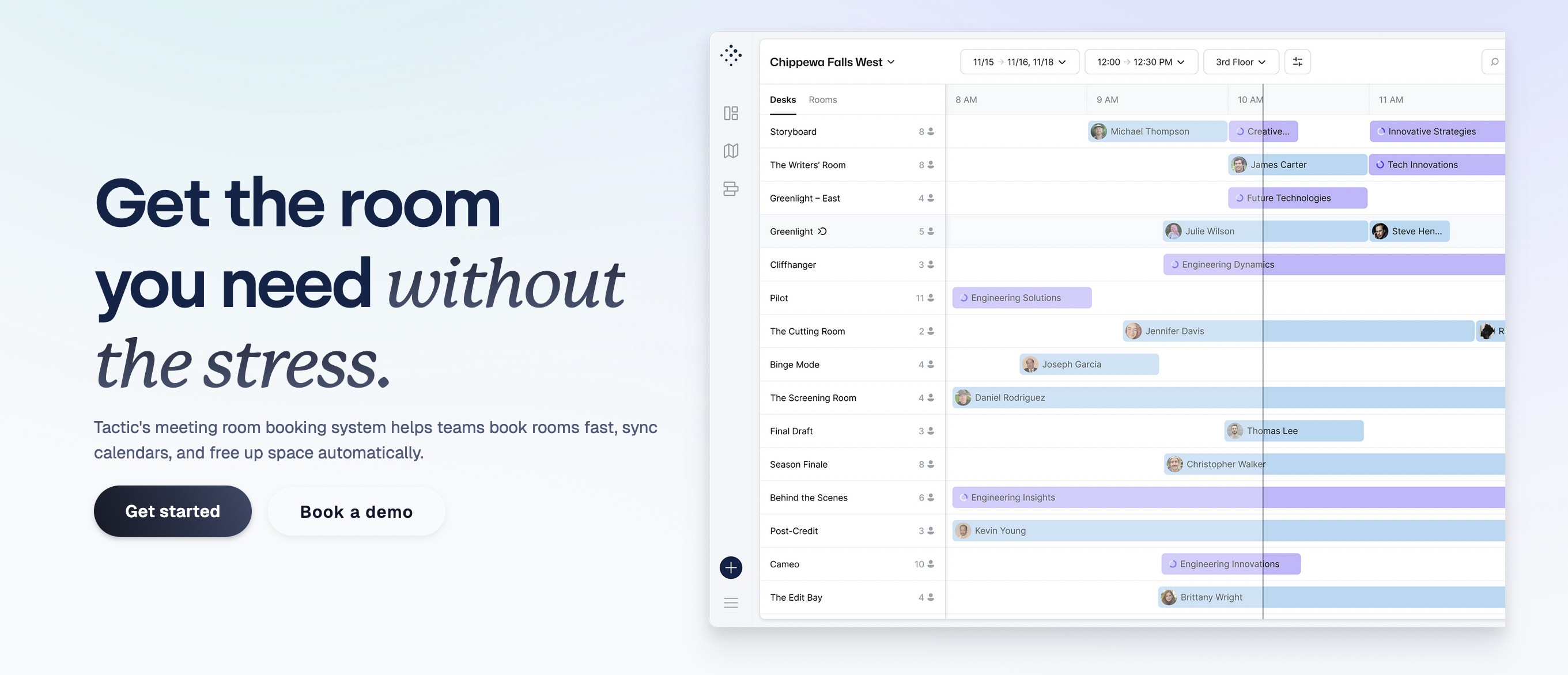 tactic meeting and conference room booking system