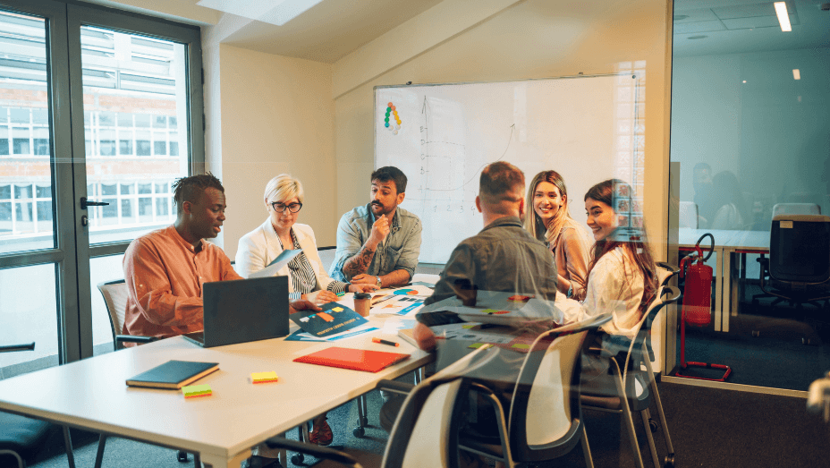 colleagues in the meeting room