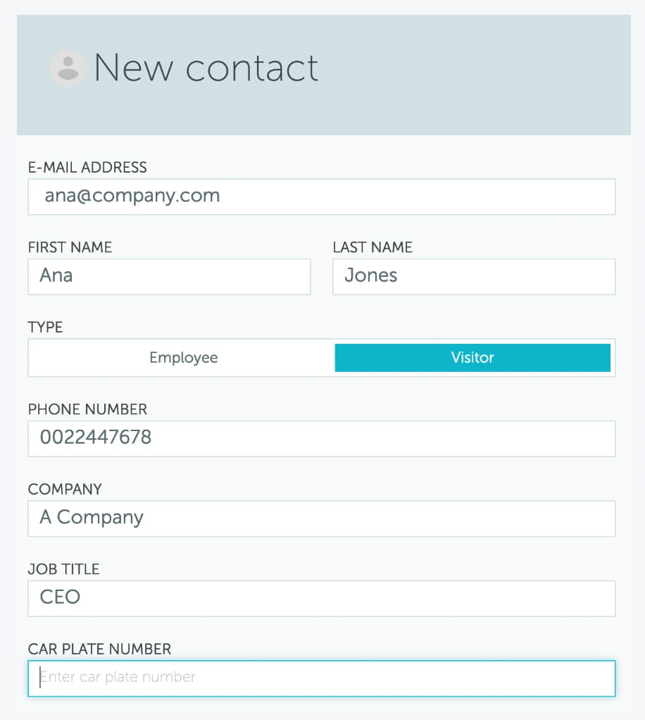 visitor pre registration