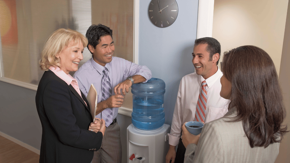 water cooler interactions in the office 