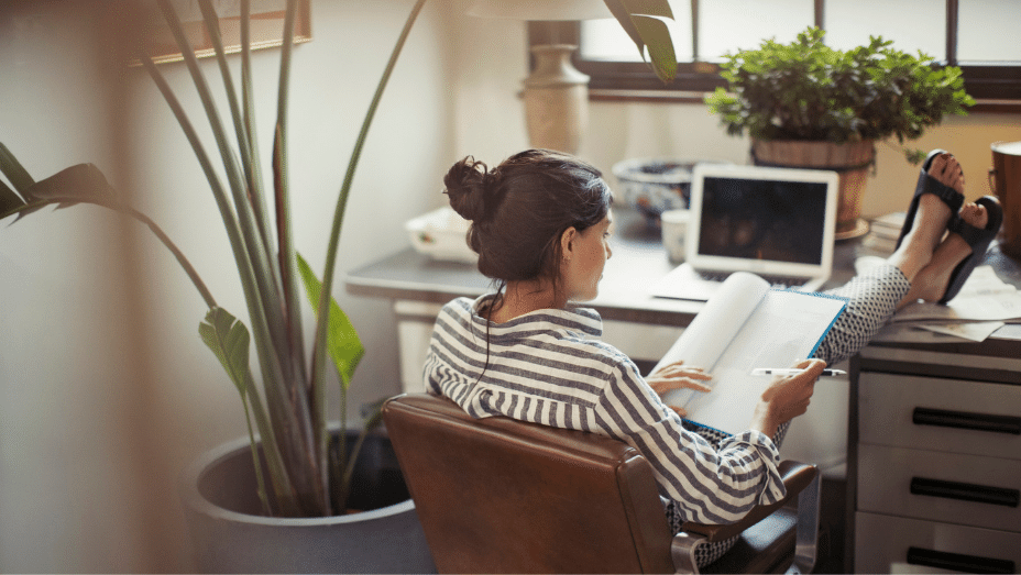 woman working from home