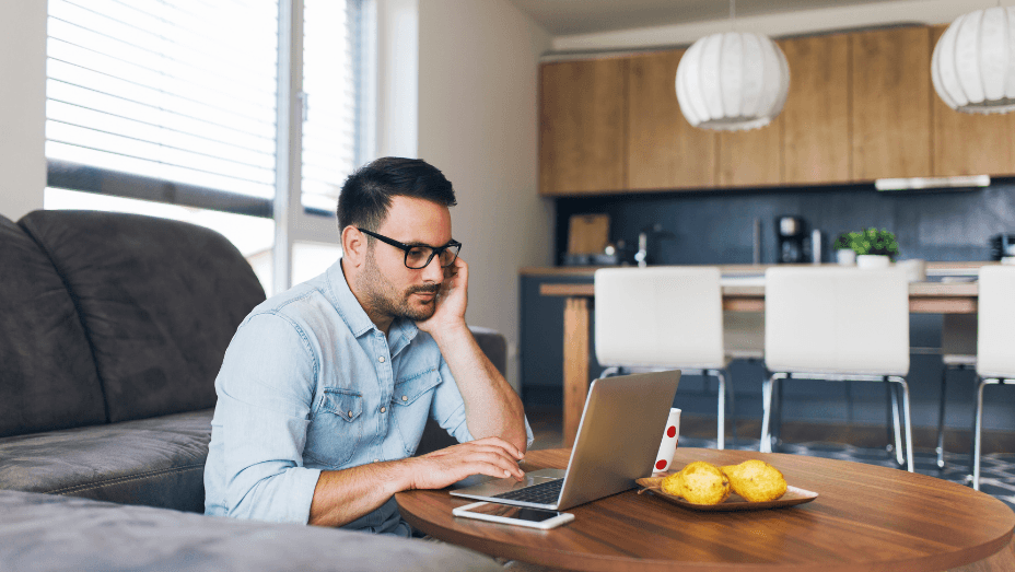 employee working remotely from home