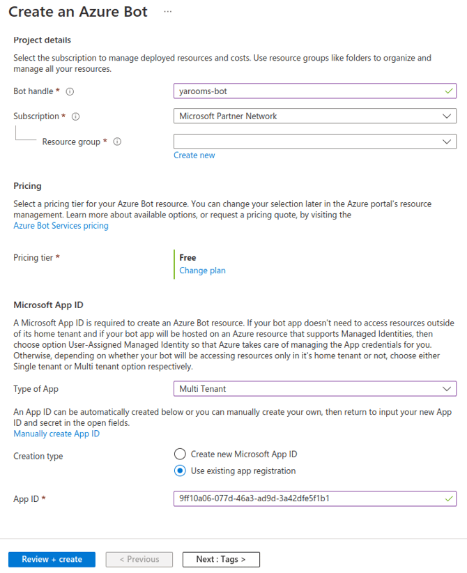 yarooms-bot-handler-setup