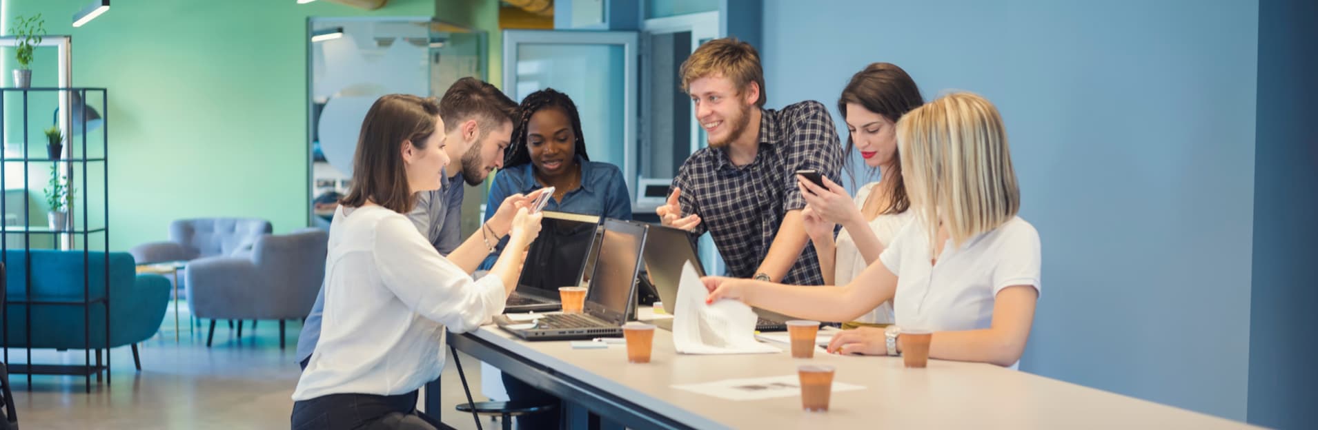 employees in an automated office