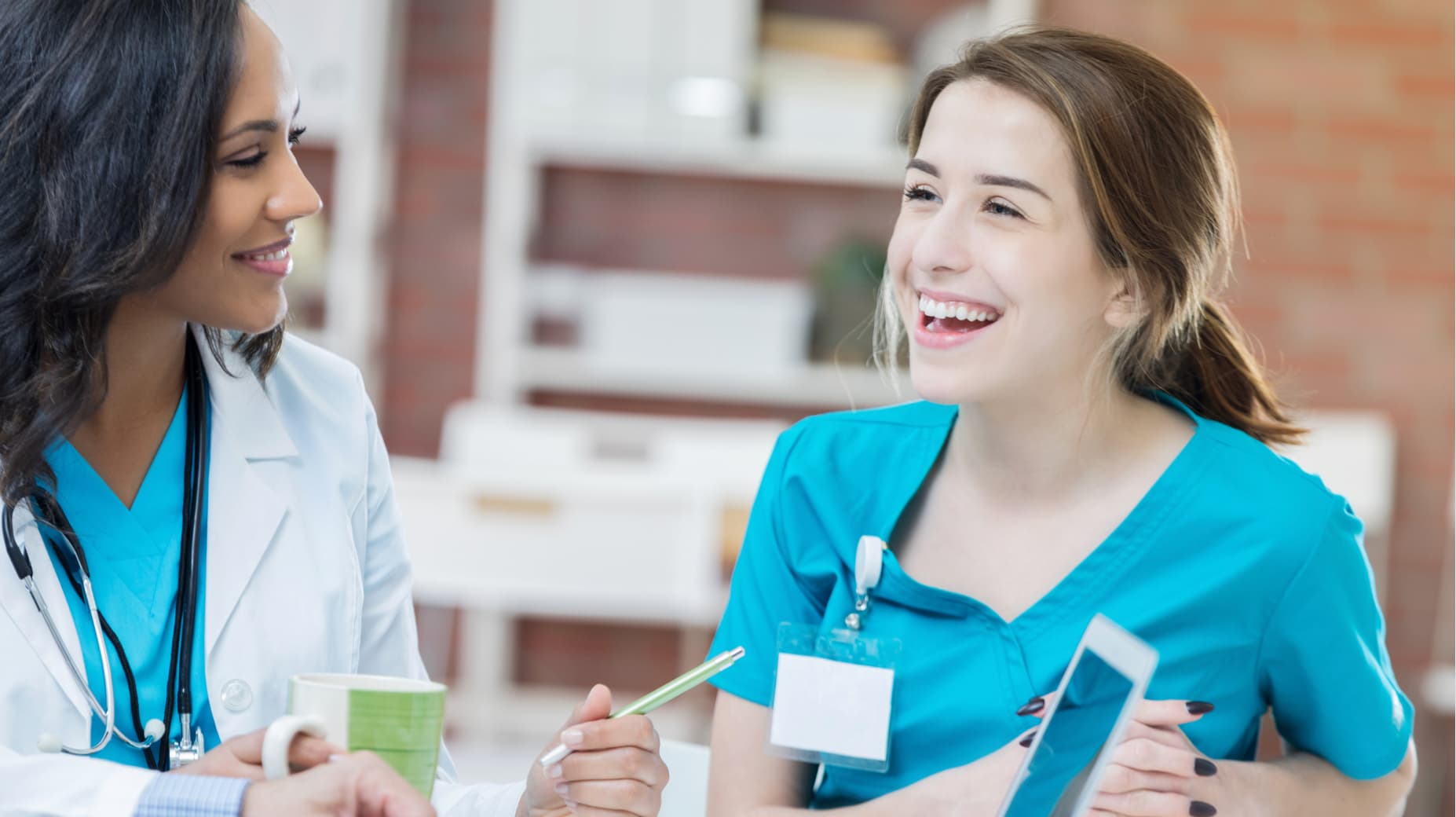 happy healthcare staff at work