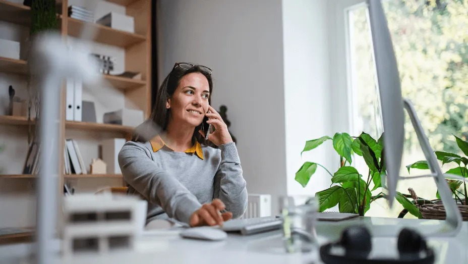 businesswoman at desk in office