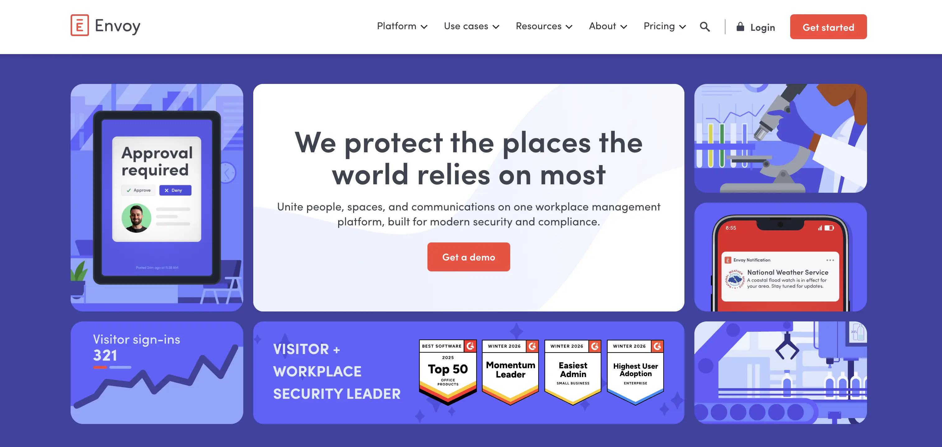 Envoy workplace management platform homepage