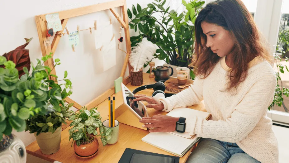 Facility manager analyzing data