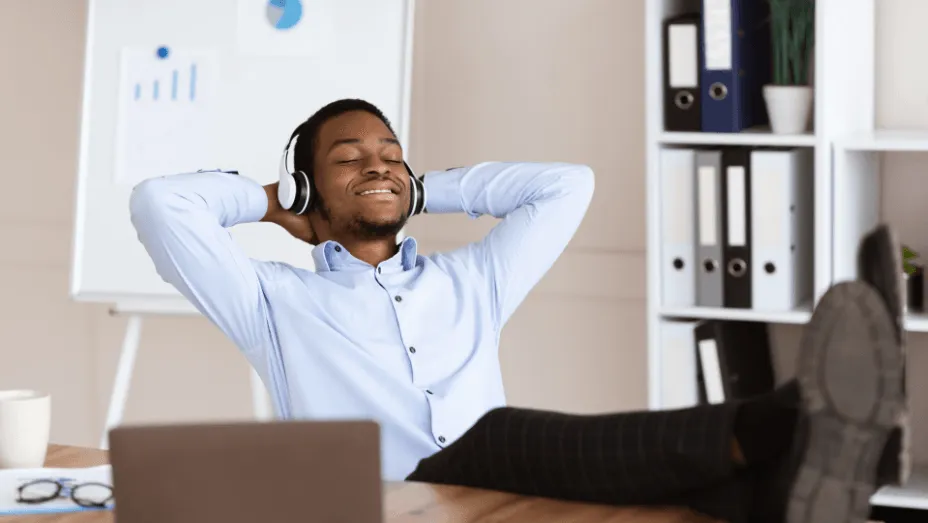 relaxed man at work