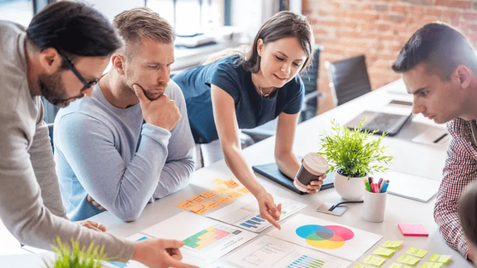 Employees setting goals