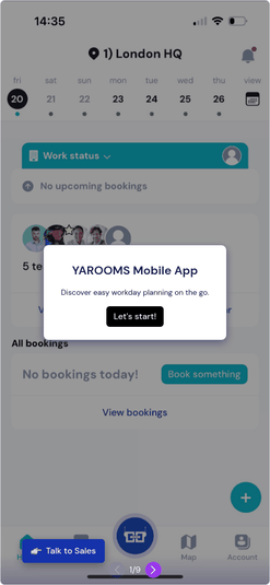 YAROOMS mobile app demo