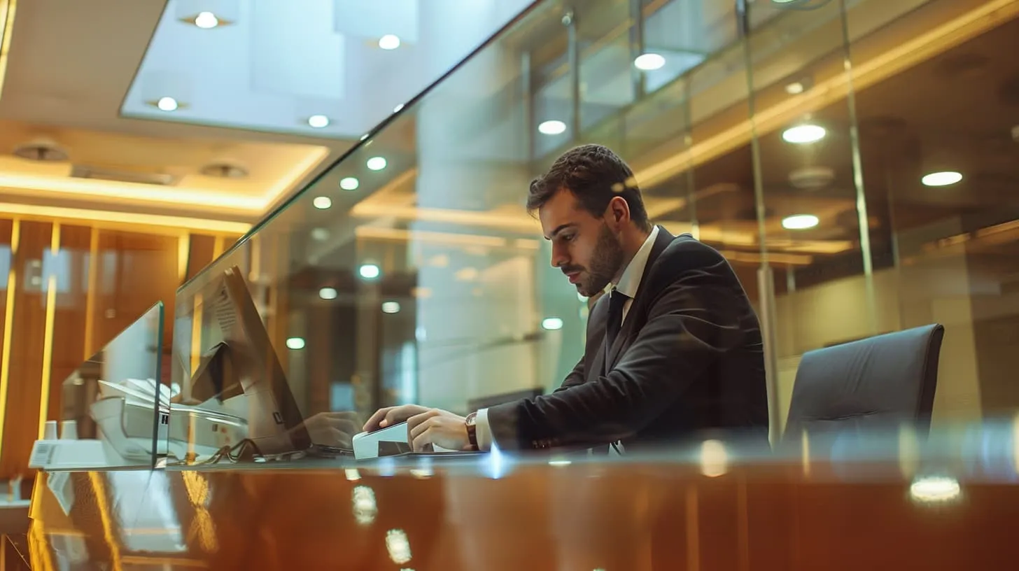 Bank employee working in the office