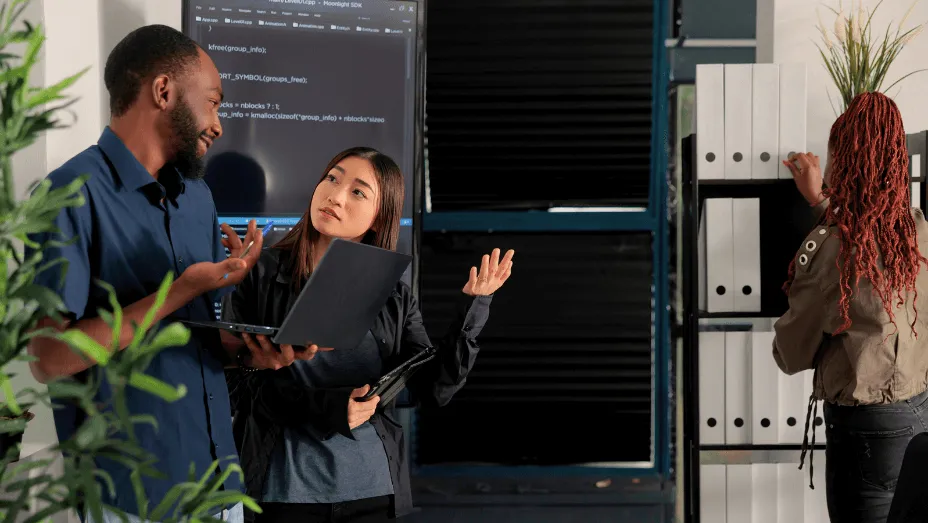 Colleagues working in information security