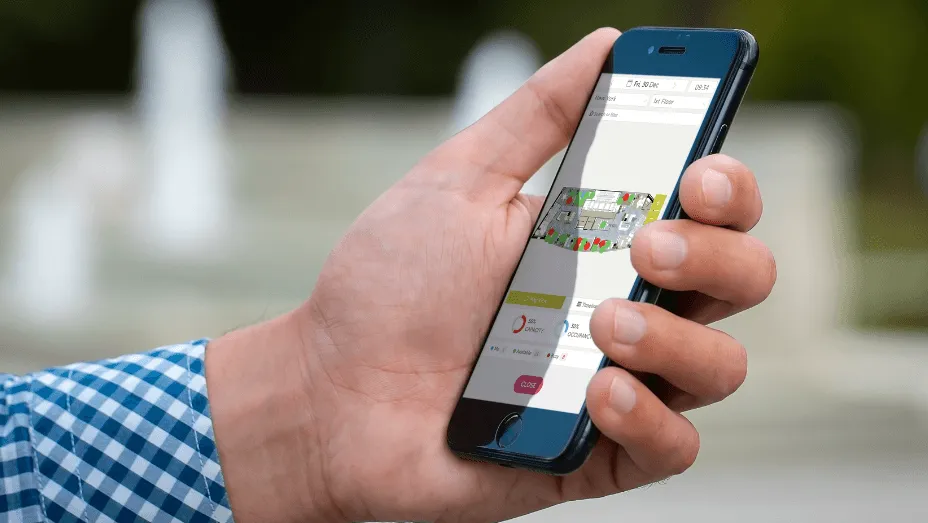 man using YAROOMS mobile app