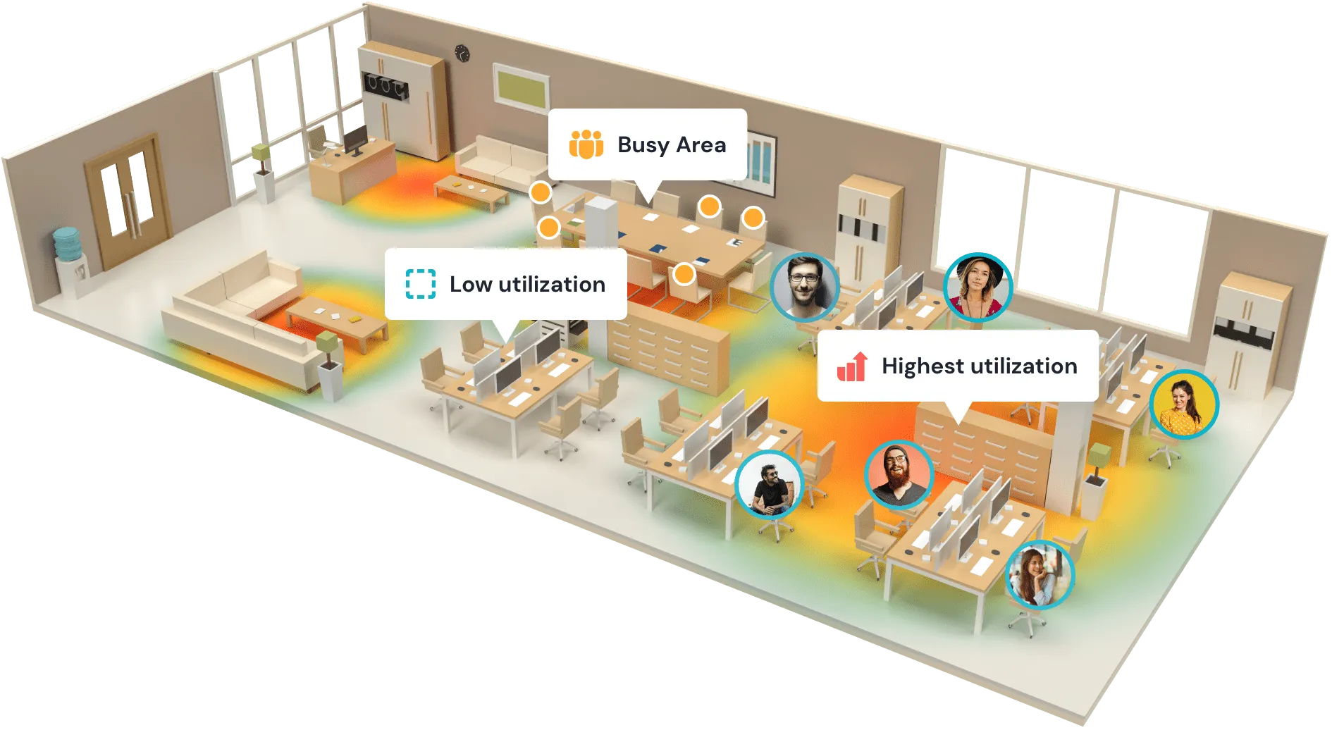 office utilization heat map