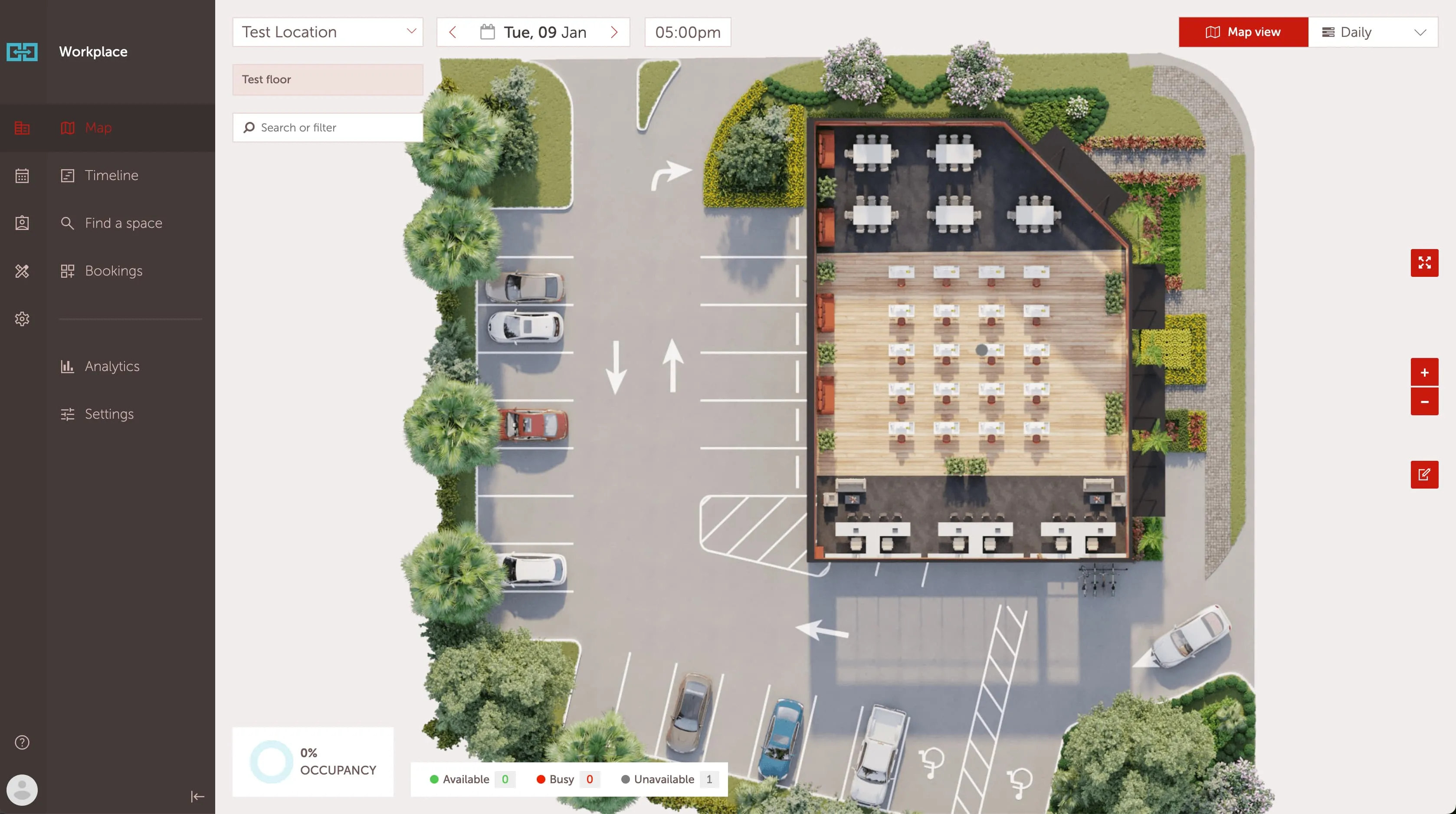 YAROOMS office parking booking system