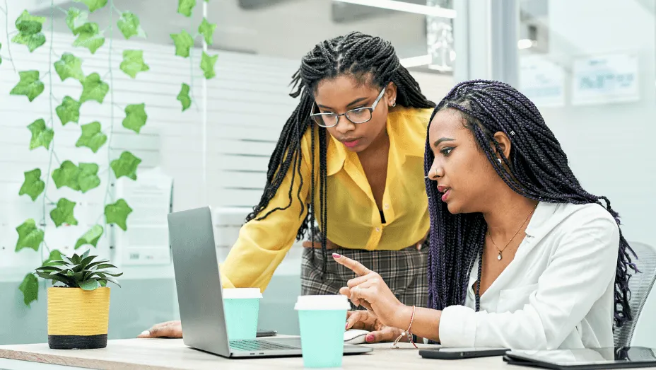 Colleagues analyzing occupancy data