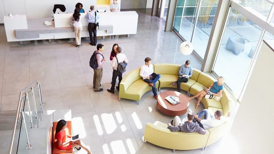 A well-designed reception area that creates a welcoming atmosphere for guests