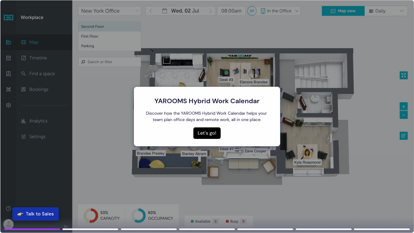 hybrid work scheduling demo